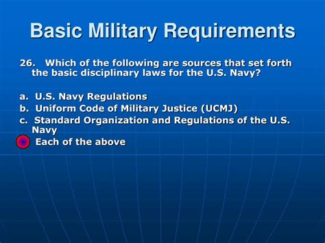 Army Training Basic Requirements