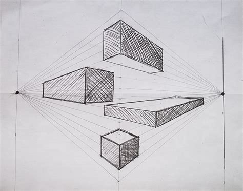 Artstation Perspective Drawing One Amp Two Point Perspective Practice