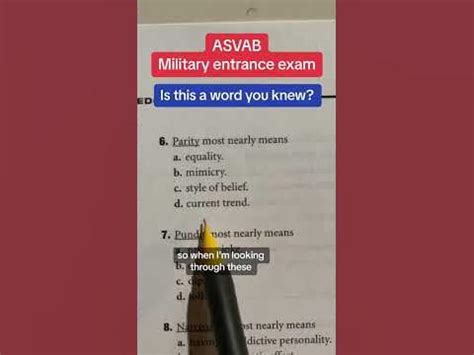 Asvab Afqt Word Knowledge Vocab 6 Youtube