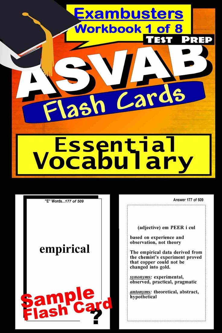 Asvab Test Prep Essential Vocabulary Review Exambusters Flash Cards