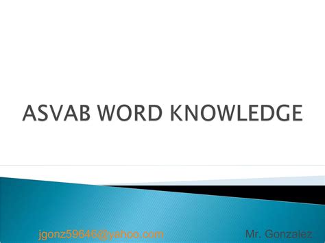 Asvab Word Knowledge Ppt