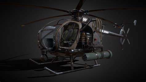 Attack Military Helicopter Mh6 Little Bird Buy Royalty Free 3D Model By Jakub Jacobb 3D