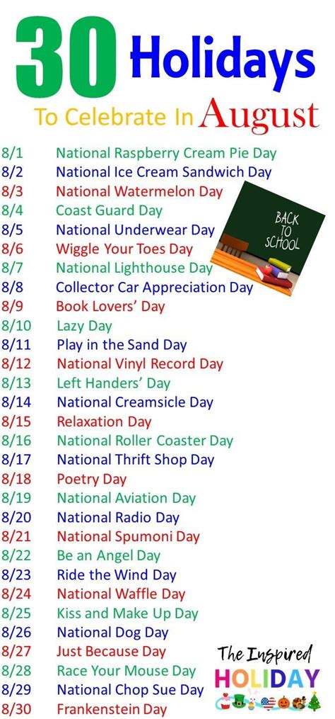 August Holidays To Know