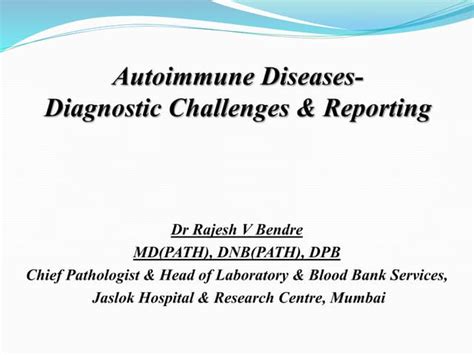 Autoimmune Diseases Diagnostic Challenges Ppt