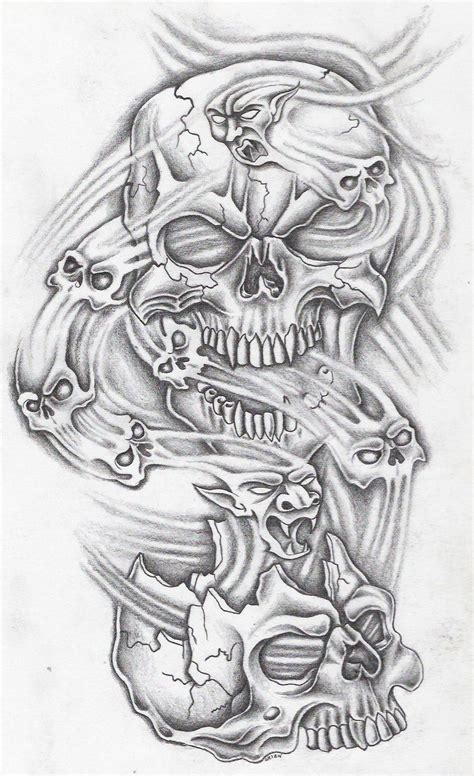 Awesome Evil Skull Tattoo Sleeves Projects To Try Pinterest Evil