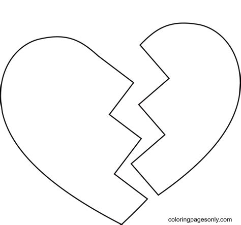 Basic Broken Heart Coloring Page Download Print Or Color Online For Free