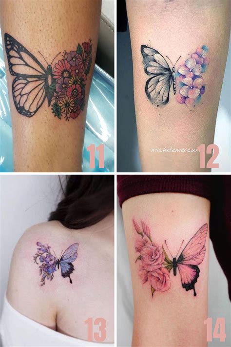 Beautiful Butterfly Floral Tattoos