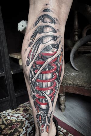 Biomech Calf Tattoo Wiki Tattoo