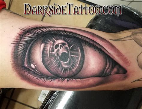 Black And Gray Skull Eyeball Tattoo By Sean O Hara Tattoonow