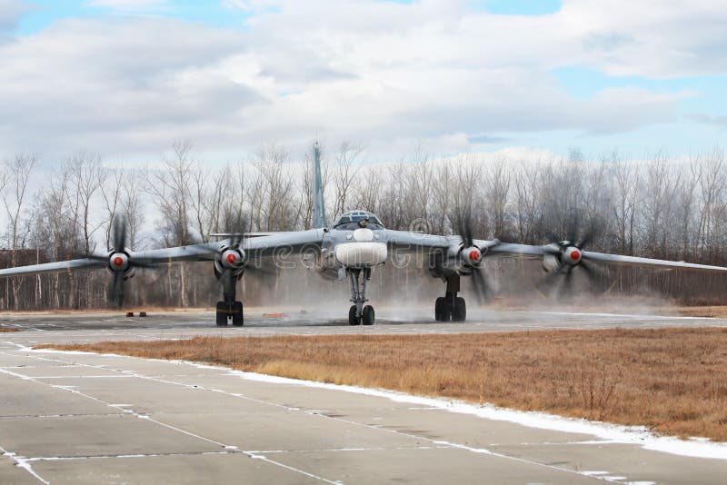 Bomber Tu 95 Bear Front View Editorial Stock Photo Image 47301333