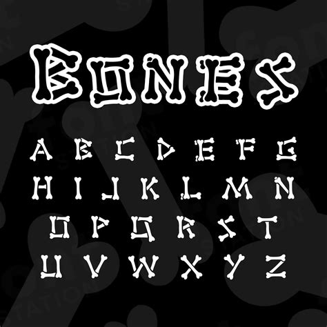 Bones Font Skull Font Skeleton Font Black Bones Font Bone Letters Font