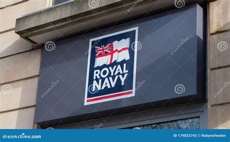 Bristol Uk February 12 2020 A Sign Above A Military Recruitment Office Shows The Royal Navy