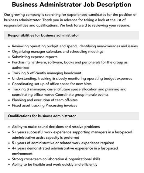 Business Administrator Role