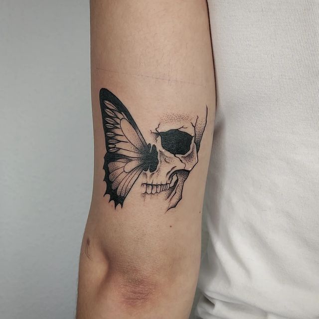 Butterfly Skull Tattoo Art