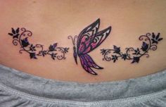 Butterfly Tattoo On Tummy