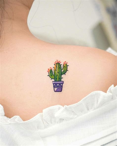 Cactus Minimalist Tattoo