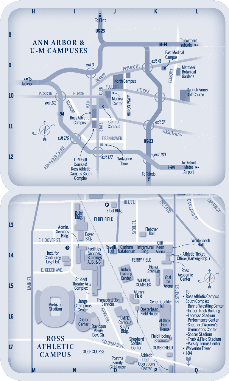 Campus Map University Of Michigan Online Visitor S Guide