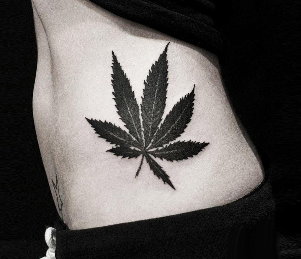 Cannabis Leaf Tattoo By Guillaume Martins Photo 24444