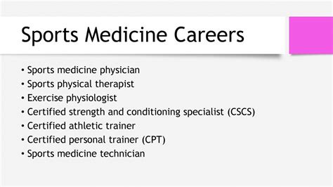 Careers In Sports Medicine And Athletic Training Ppt Download