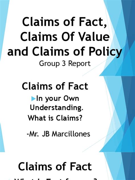 Claims Of Fact Value Policy Pdf Philosophical Methodology Morality