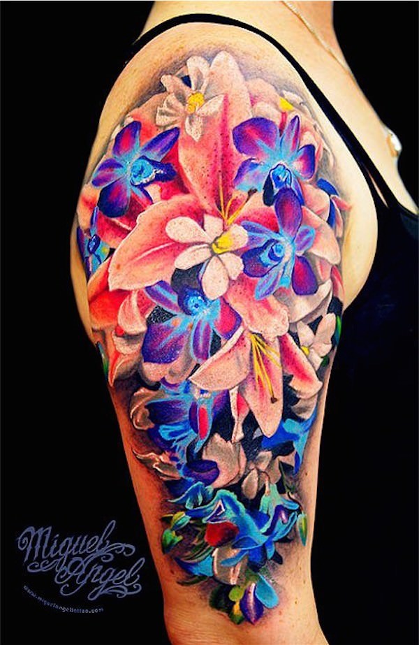 Color Flower Tattoos