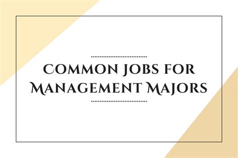 Common Jobs For Management Majors Bentley Careeredge