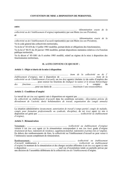 Convention De Mise A Disposition T L Chargement Gratuit Documents Pdf Word Et Excel