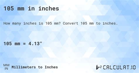 Convert 105 Mm Inches