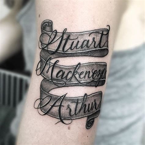 Cool Name Banner Tattoo Designs