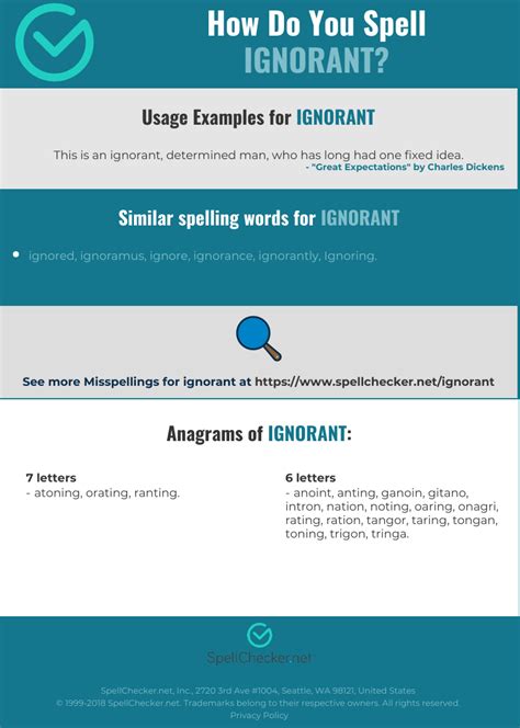 Correct Spelling For Ignorant Infographic Spellchecker Net