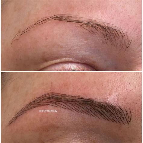 Cosmetic Eyebrow Tattoo Using Microblading And Powder Ombre Brow