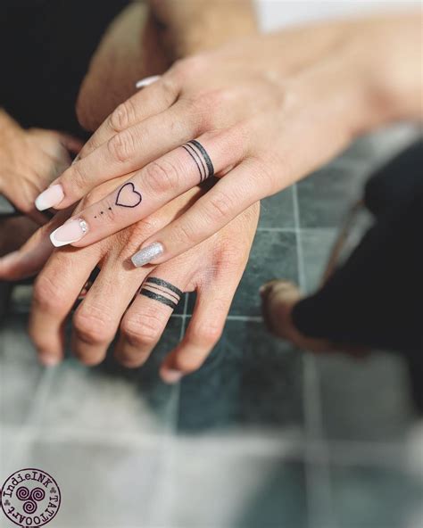 Couples Ring Tattoos Wedding Ring Finger Tattoos Married Couple Tattoos Marriage Tattoos