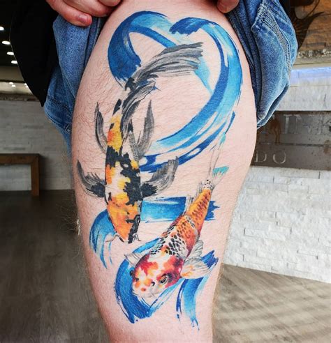 Coy Fish Tattoos Koi Tattoo Dragon Koi Fish Deep Strokes Continuous