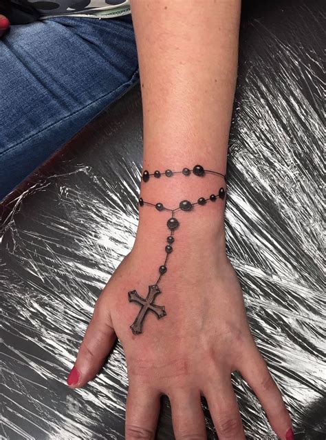 Cross Rosary Tattoo With Words Word Tattoos Tattoos Rosary Tattoo