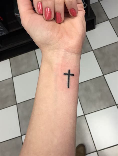 Cross Tattoo Side Wrist