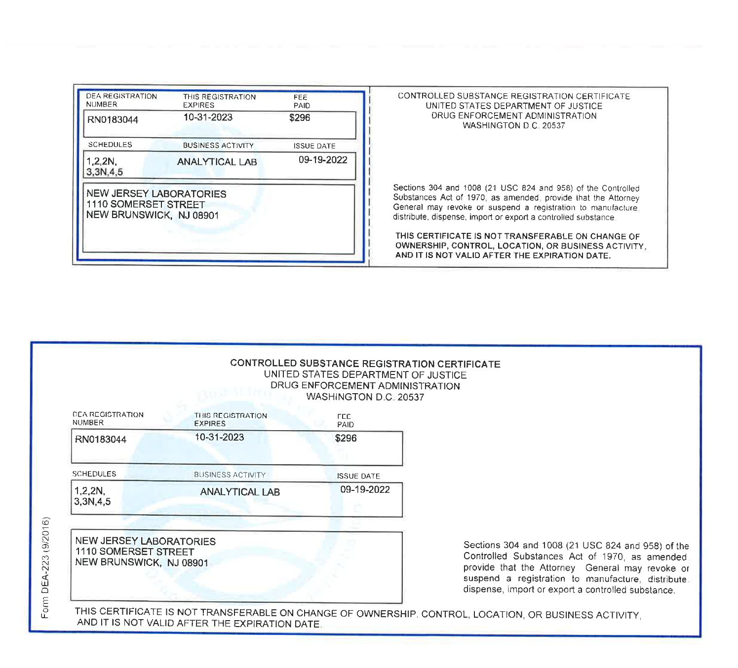 Dea Registration Address Change