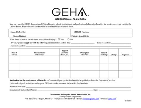 Dental Claim Form Geha