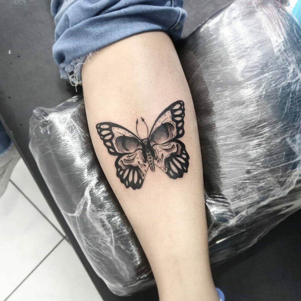 Details More Than 79 Skull With Butterfly Tattoo Best In Cdgdbentre