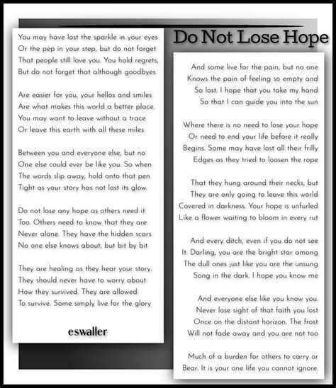 Do Not Lose Hope Eswaller Suicide Poems