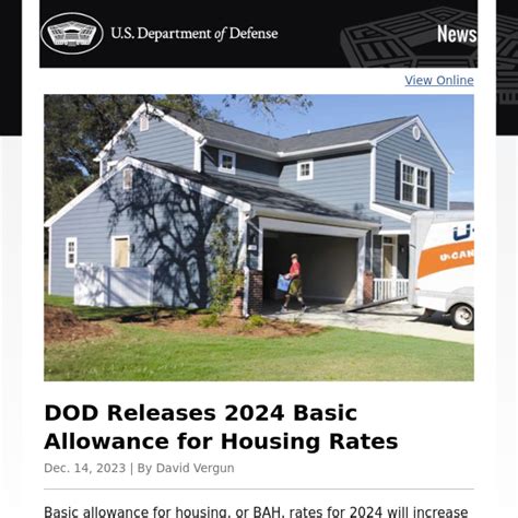 Dod Releases 2023 Basic Allowance For Housing Rates Article The