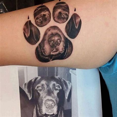 Dog Tattoo With Paw Print