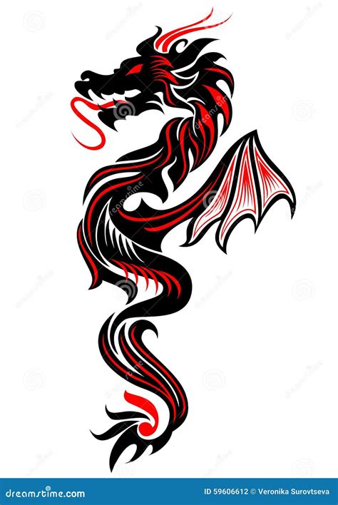 Dragon Tribal Tattoo Stock Vektorgrafik Adobe Stock