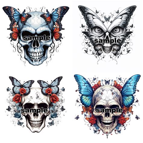 Drawing Cartoons Skull Butterfly Tattoo Tattoo Art Drawings