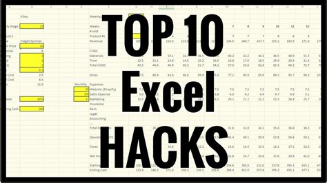 Easy Excel Hacks