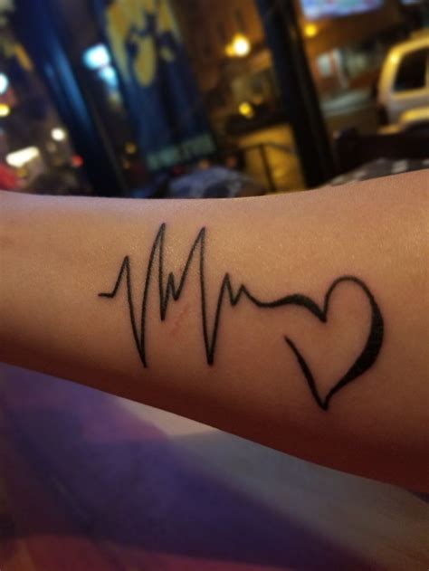 Ekg Heart Rhythm Tattoo Er Nurse For Life Here Simple Arm Tattoos