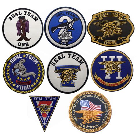 Embroidered Usaf Navy Seal Team Military Emblem Hook Loop Patch Fastener Badge Ebay