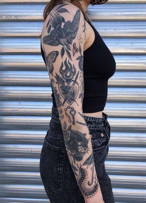 Emo Style Arm Tattoos Women