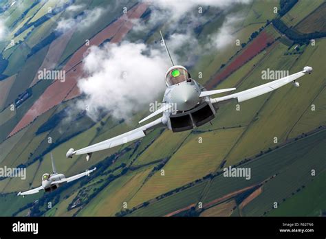 Eurofighter Typhoon In Flight Eurofighter Typhoons Are Twin Engine