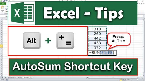 Excel Autosum Shortcut