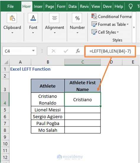 Excel Left Function